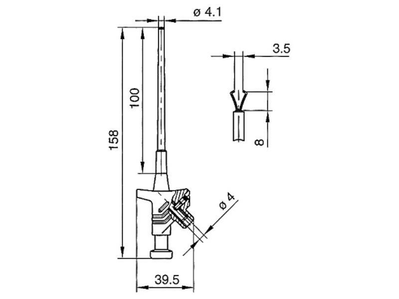 KLEPS-30 Testspitze Schwarz | Mit Drehbaren Greifbacken Für Klemmen Bis 4 Mm | 4 Mm Messstecker