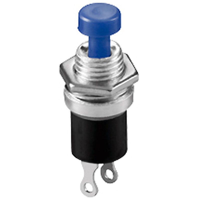 Miniatur Drucktaster, Blau, Metallhals, 0,5 A, 30 V, Schliesser Günstig