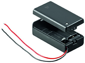 Goobay 12483 9V Block Batteriehalter – Mit Losen Kabelenden, Für Batterietypen 6F22, 6HR61, 6LR61