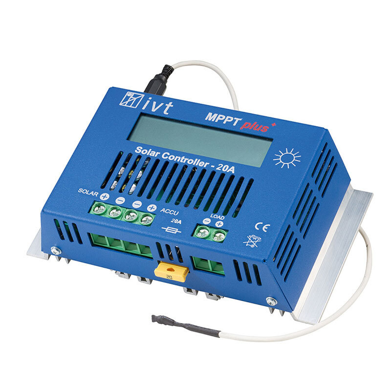 Rhein Beleuchtung MPPT Solarladeregler 20A | 12V/24V, LCD, Programmierbar – Bis Zu 99% MPPT-Effizienz, Für Blei & Lithium