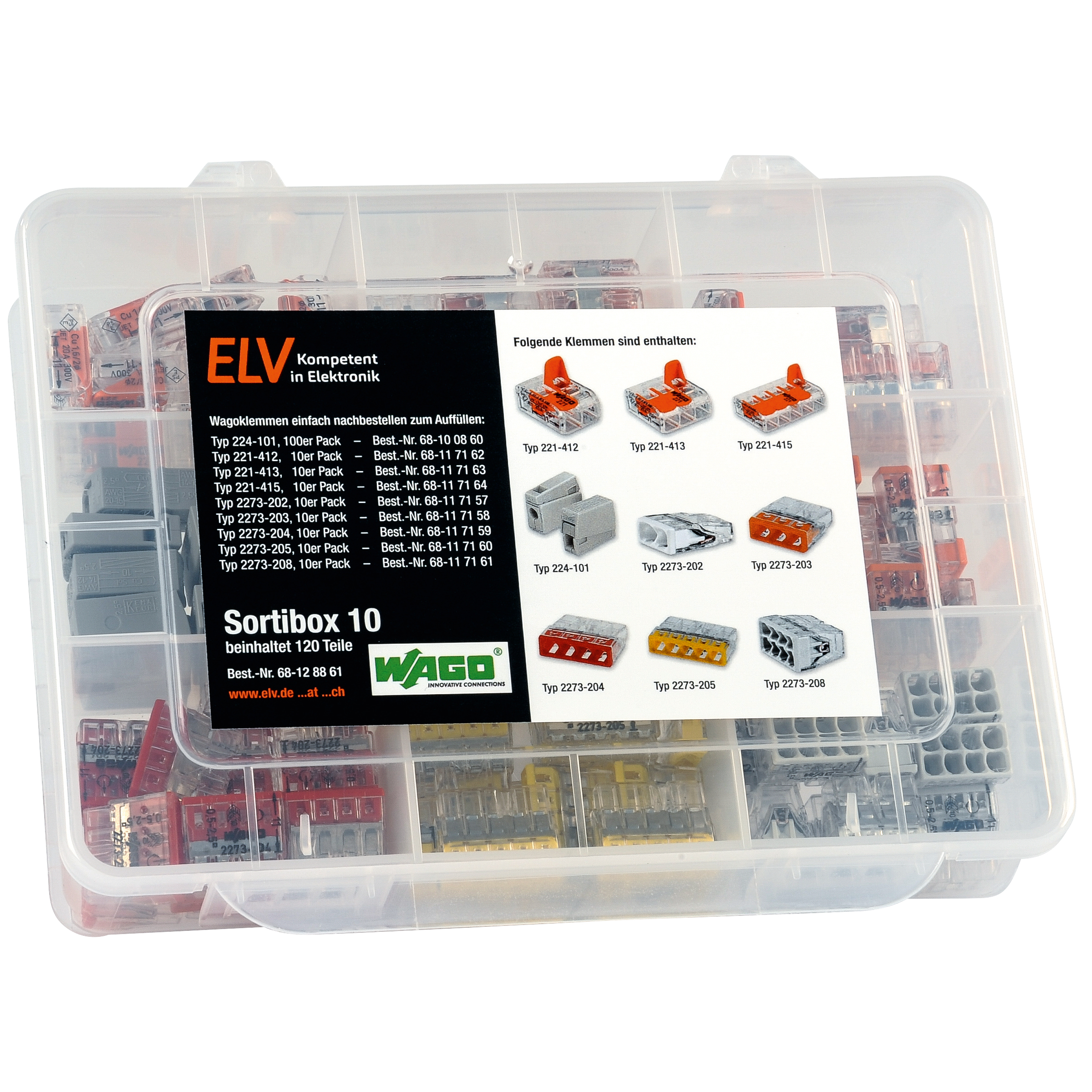 ELV Wago-Sortimentsbox Nr. 10 mit 120 Wago-Klemmen | ELV Elektronik ...