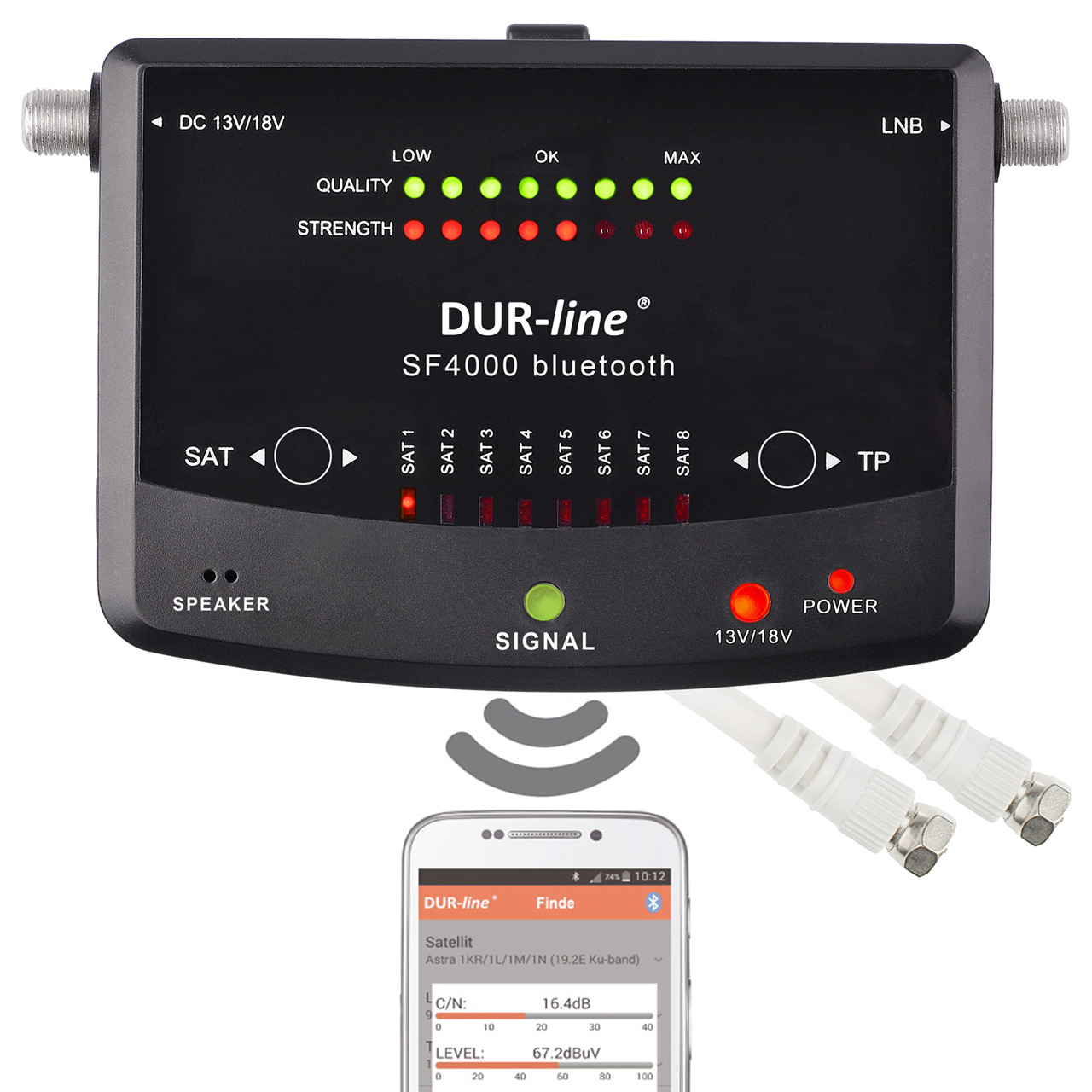 Bloc-Piles DUR-line SF 4000 BT Pour Pointeur Satellite - Alimentation 10 Piles AA Avec Câble F