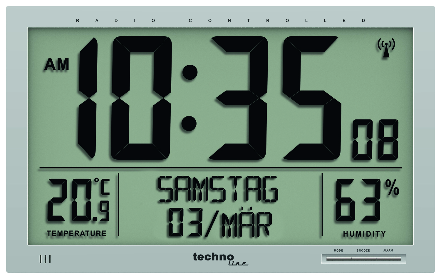 funk wanduhr mit datum und temperatur