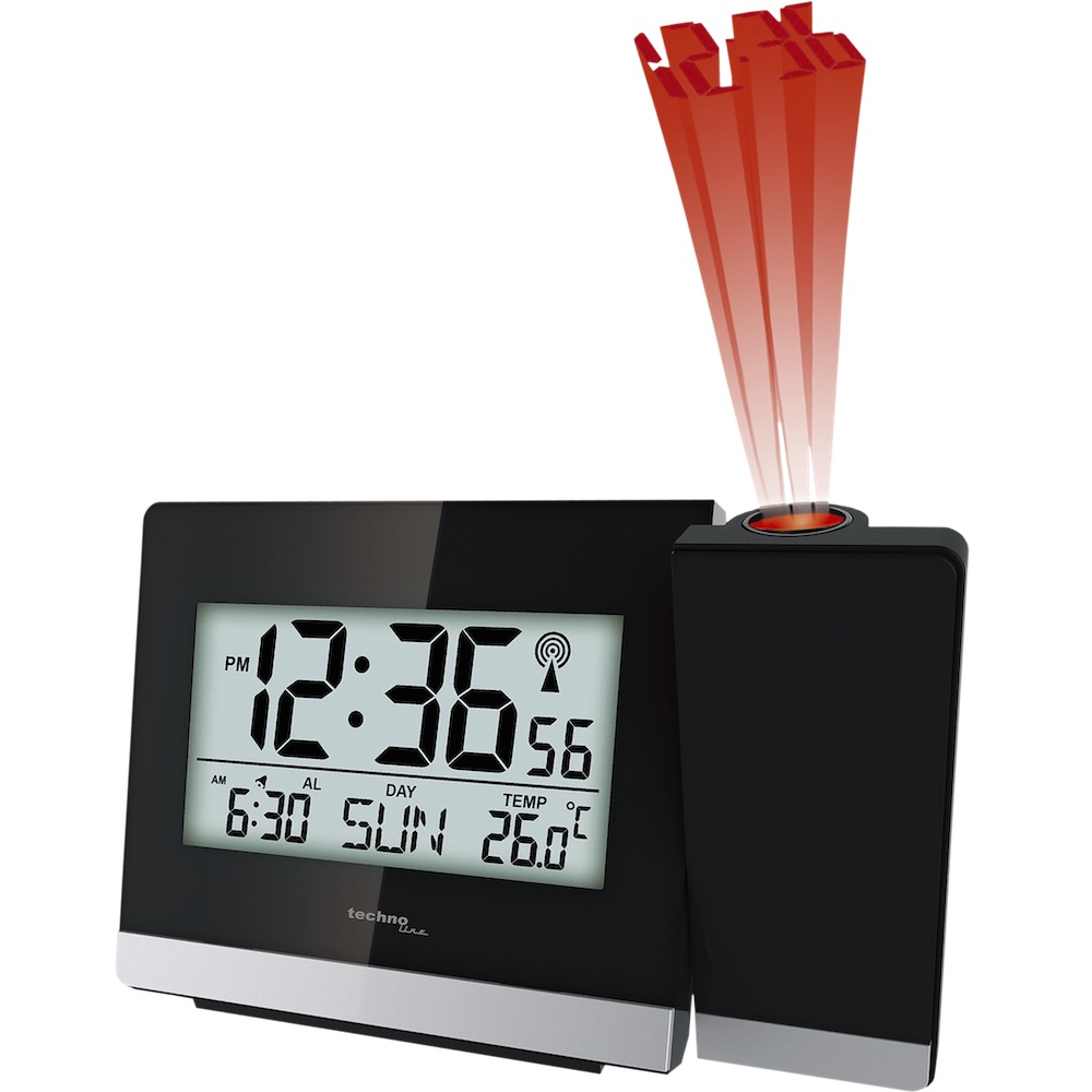 technoline Funk-Projektionswecker mit Datumsanzeige