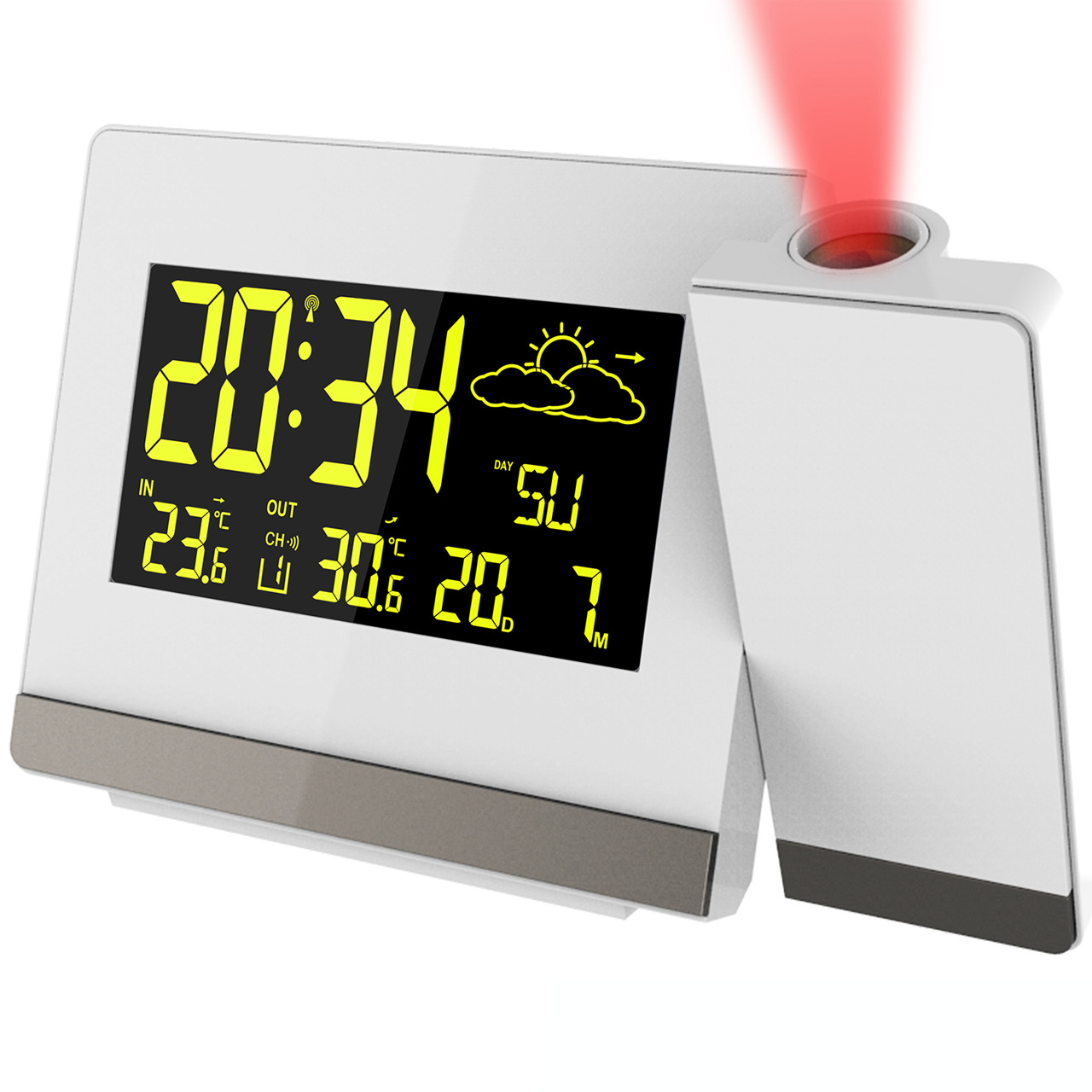 technoline Funk-Projektionswecker mit einstellbarem Farbdisplay