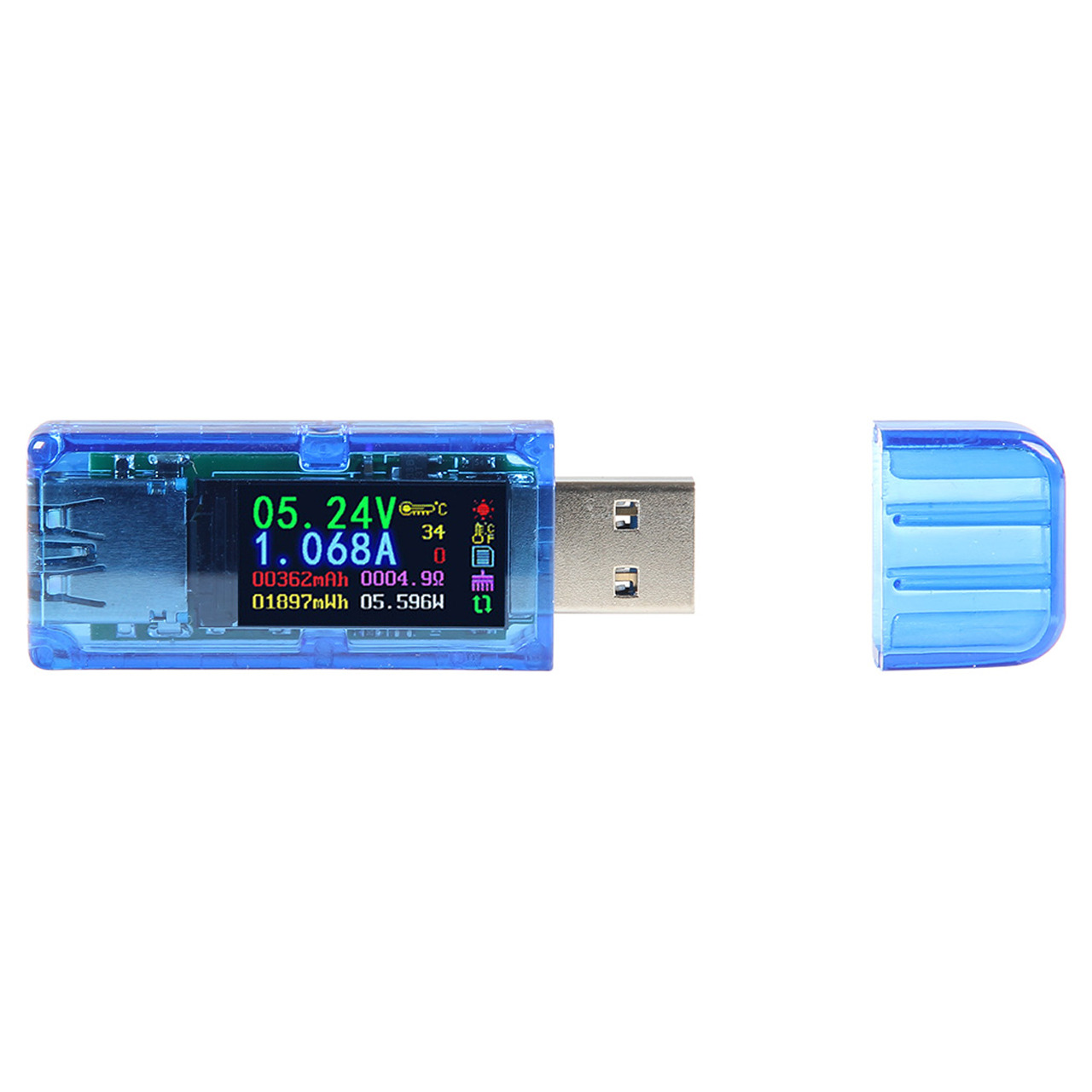 RuiDeng AT34 USB 3.0 Farb-LCD-Voltmeter Amperemeter Strommessgerät Multimeter eB