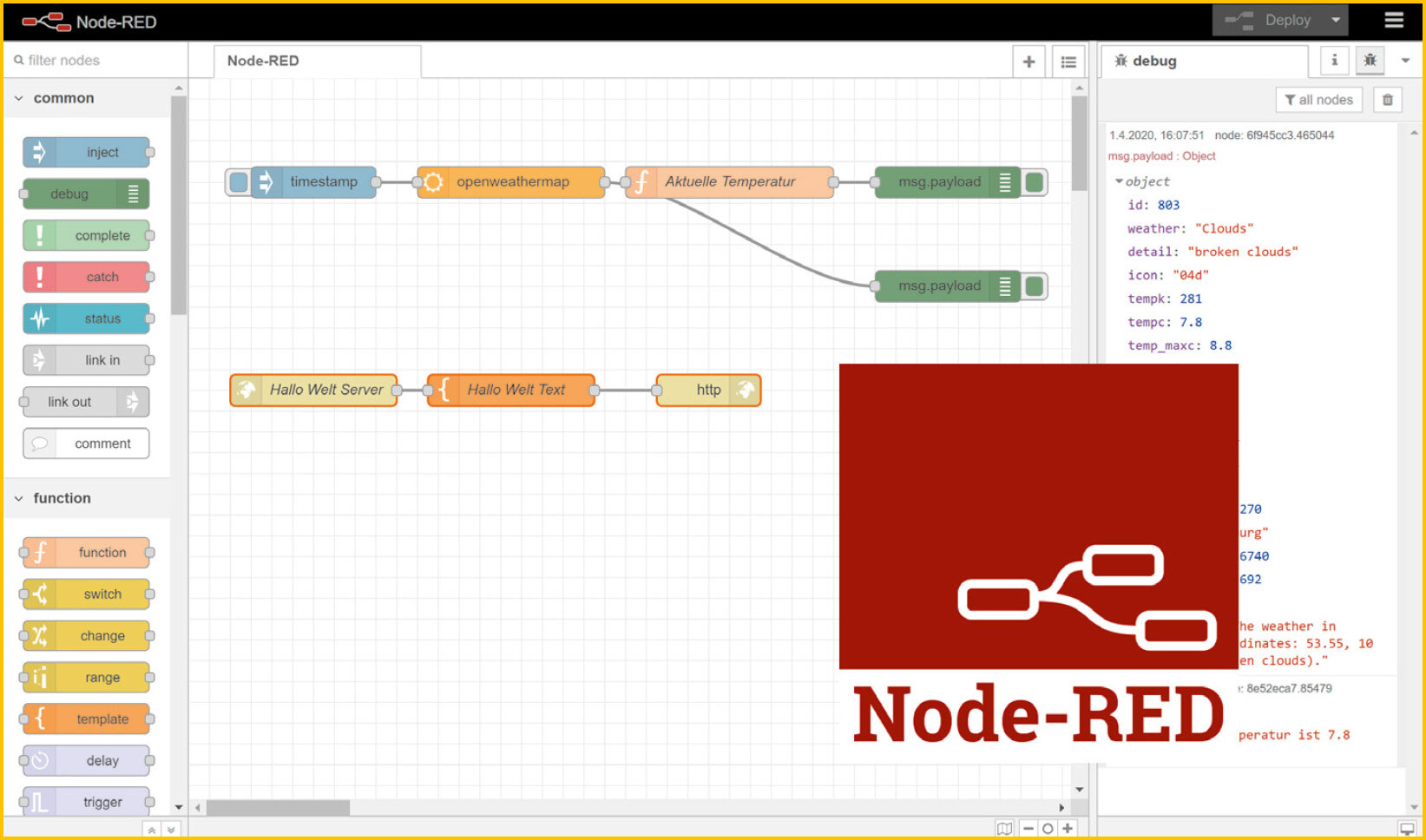 Programmieren (fast) ohne Code Teil 1 - Node-RED als universelles ...