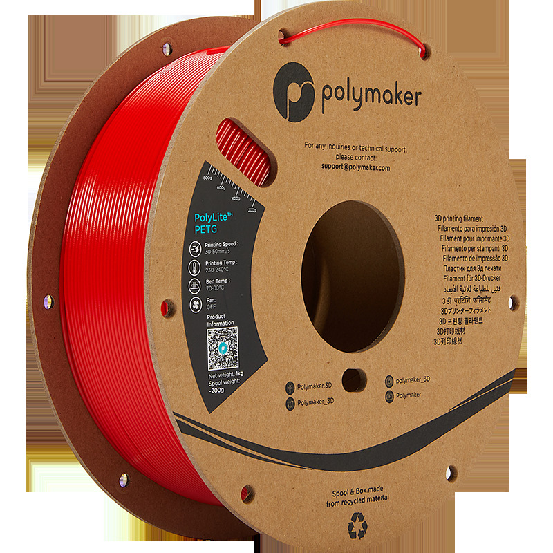 Polymaker PETG-Filament PolyLite, 1,75 mm, rot 1 kg