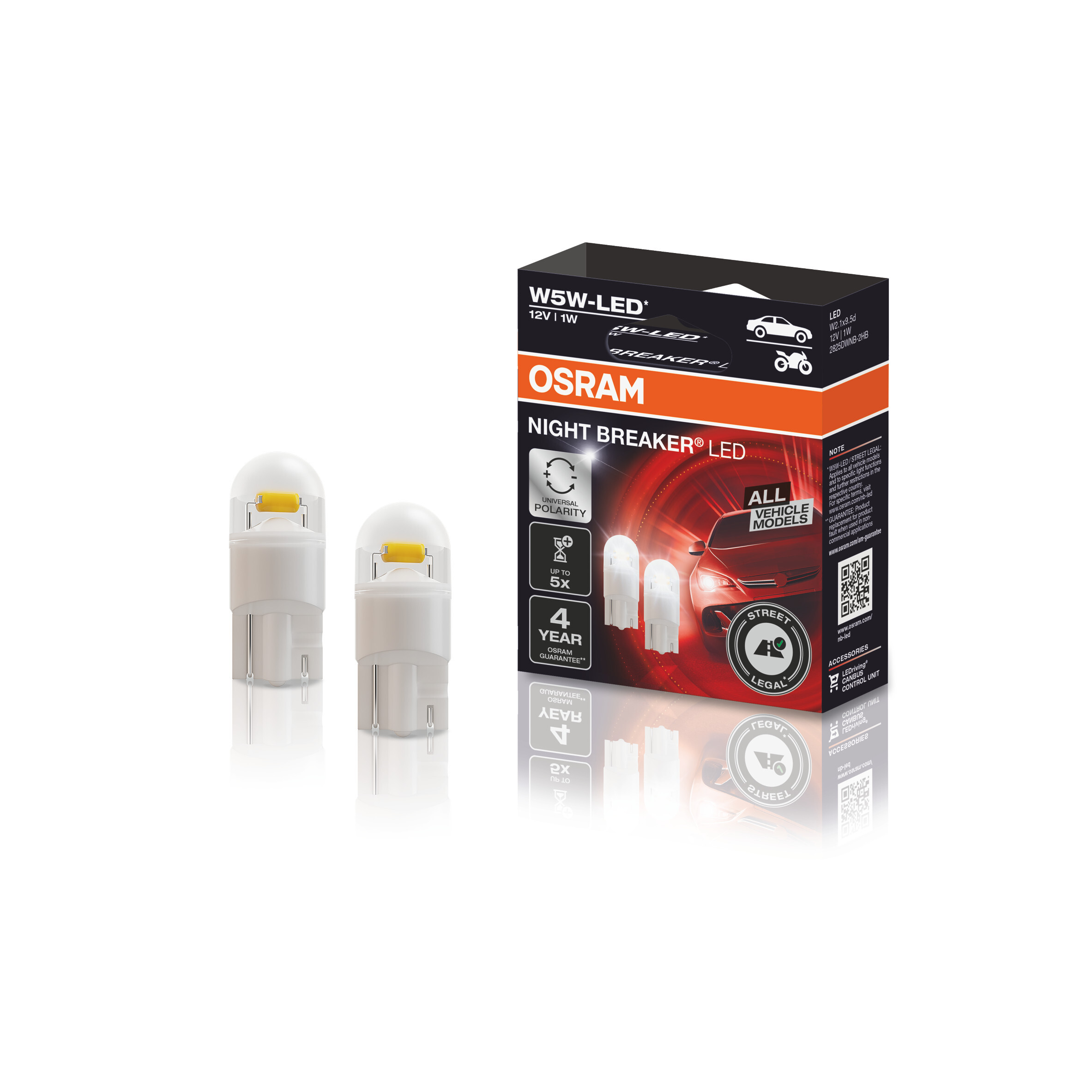 Ampoule LED OSRAM NIGHT BREAKER H7 450 Pour Moto - Homologuée Route, +450% De Lumière, 6000K, Installation Plug & Play