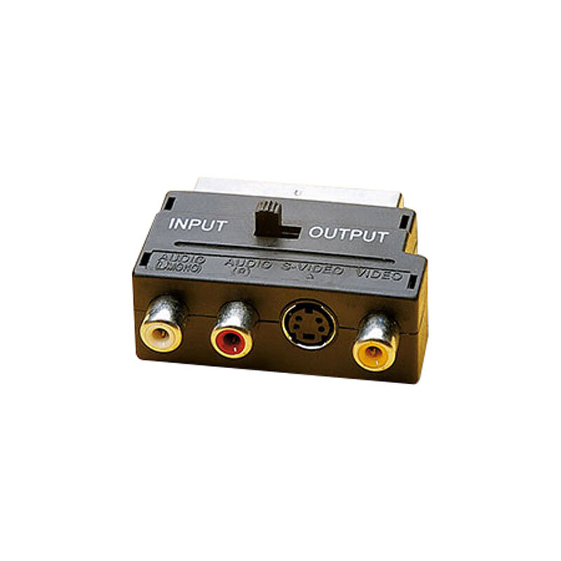 SCART PLUG-SCART SOCKET/3PHONO S-VHS/AUDIO/VIDEO IN/OUT SWITCH - UK (GBP