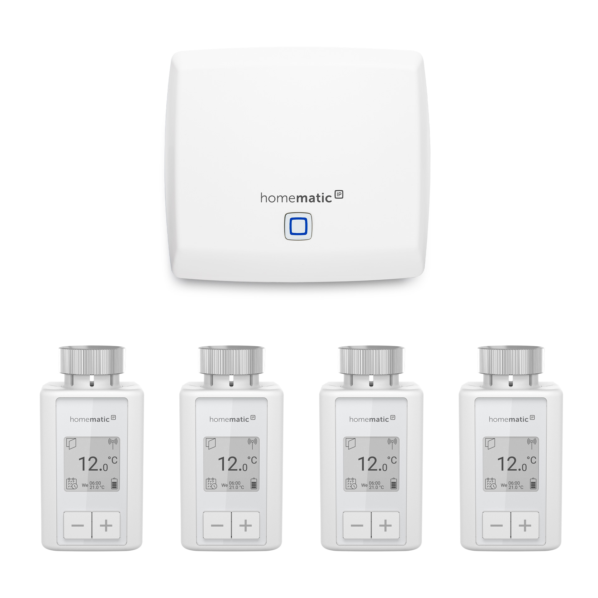 Homematic Ip Access Point + Heizkörperthermostat 5er Set Homematic IP Set Raumklima mit Access Point, 4x Heizkörperthermostat