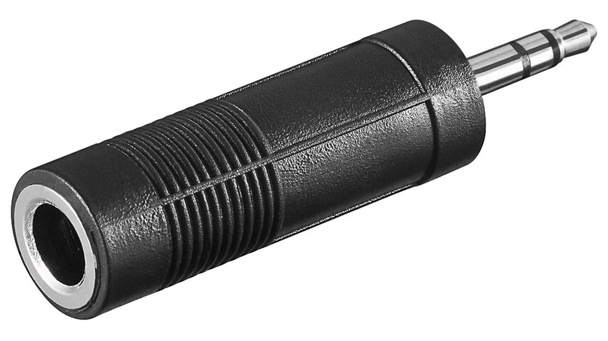 Klinken Adapter günstig Kaufen-Klinkenstecker-Adapter von 6,3 mm auf 3,5 mm. Klinkenstecker-Adapter von 6,3 mm auf 3,5 mm <![CDATA[Klinke 3,5 mm Stecker (3-Pin,stereo) > Klinke 6,35 mm Buchse (3-Pin,stereo),(Abbildung ähnlich)]]>. 
