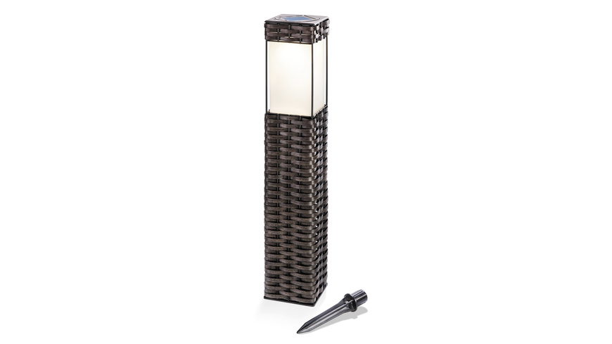 esotec Solar-LED-Standleuchte Rattan