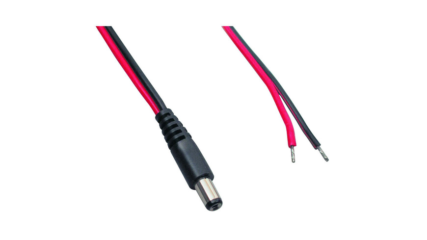 Rot+Schwarz günstig Kaufen-DC-Kabel 2 x 0,4 mm² mit DC-Hohlstecker 2,5/5,5/9,5 mm gerade, 2 m, rot-schwarz. DC-Kabel 2 x 0,4 mm² mit DC-Hohlstecker 2,5/5,5/9,5 mm gerade, 2 m, rot-schwarz . 
