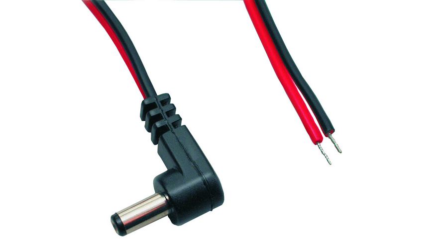 Rot+Schwarz günstig Kaufen-DC-Kabel 2 x 0,4 mm² mit DC-Winkelhohlstecker 2,5/5,5/9,5mm, 2 m, rot-schwarz. DC-Kabel 2 x 0,4 mm² mit DC-Winkelhohlstecker 2,5/5,5/9,5mm, 2 m, rot-schwarz . 