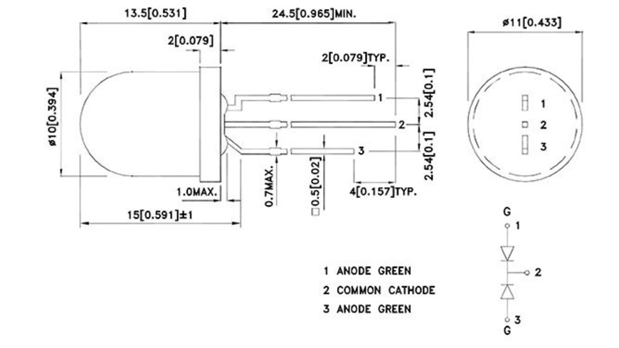 10 X  günstig Kaufen-Kingbright LED L-819 GGD, grün, 10 mm. Kingbright LED L-819 GGD, grün, 10 mm . 