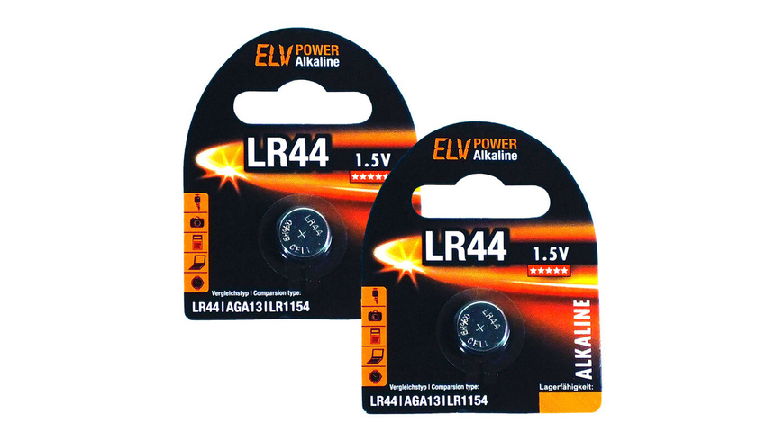ELV Power Alkaline-Knopfzelle AG13/LR44, 2er-Pack