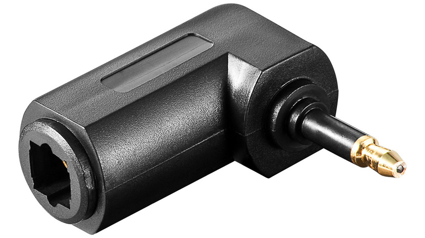 Adapter Mini günstig Kaufen-Audio-Adapter 3,5 mm Mini-Winkelstecker mit Toslinkkupplung. Audio-Adapter 3,5 mm Mini-Winkelstecker mit Toslinkkupplung <![CDATA[Audio-Adapter in Premium-Qualität mit vergoldeten Kontakten.]]>. 