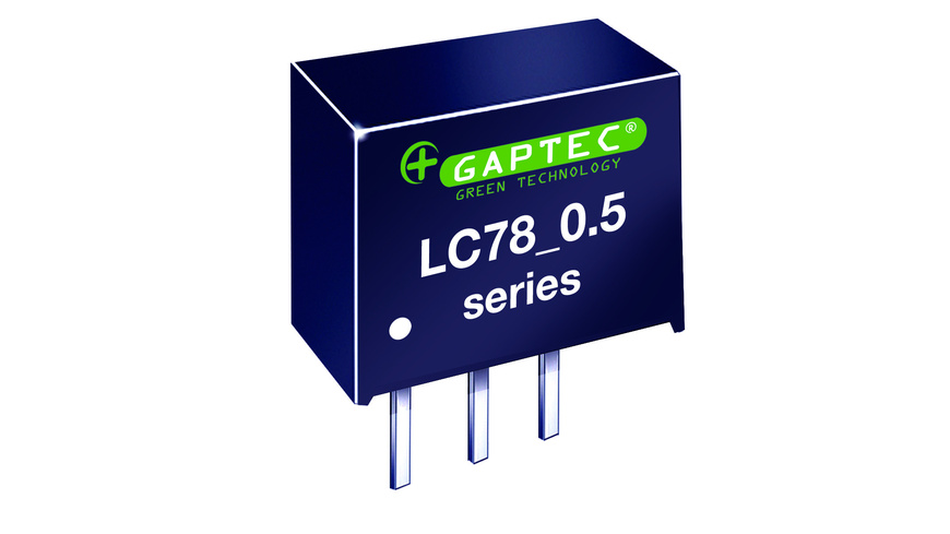 GAPTEC DC-DC-Wandler (Pol) 3,3 V/0,5 A - Serie LC78_0.5A - Eingangsspannung 4,75 V bis 28 V
