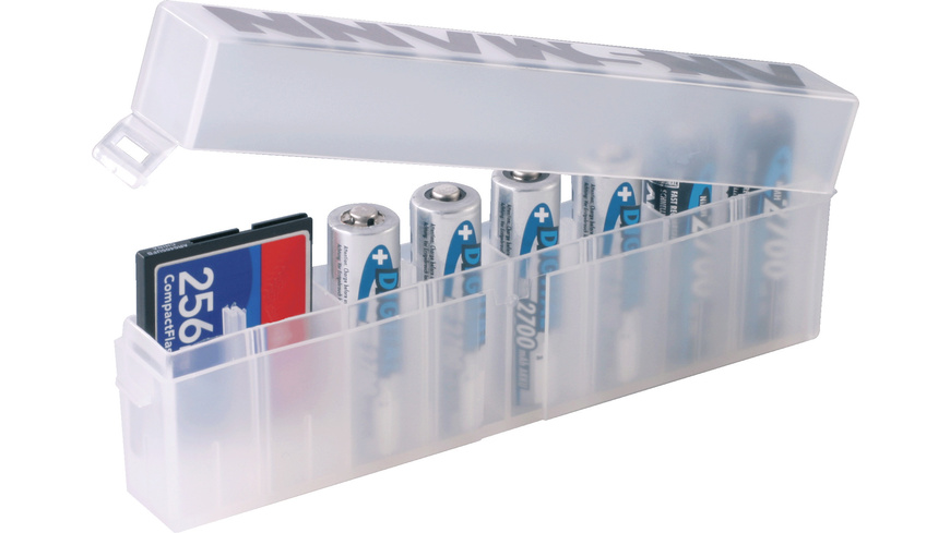 BAR DU  günstig Kaufen-Batterie-/Akku-Box, für 8 Zellen AA/AAA, weiß. Batterie-/Akku-Box, für 8 Zellen AA/AAA, weiß <![CDATA[Durchsichtige Aufbewahrungsbox mit klappbarem Verschlussdeckel zur Aufnahme von 8 Zellen der Größe Mignon und Micro.]]>. 