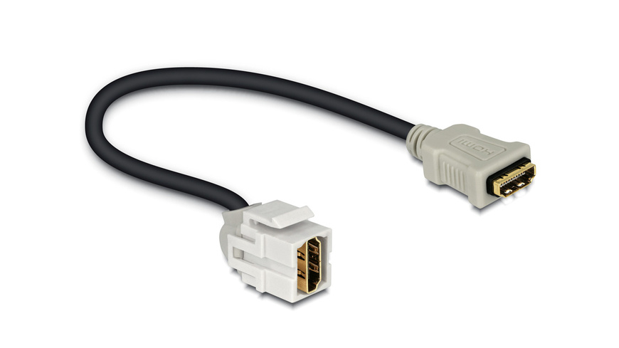 Kabel Delock günstig Kaufen-Delock Keystone HDMI-Buchse > HDMI-Buchse 250° mit Kabel. Delock Keystone HDMI-Buchse > HDMI-Buchse 250° mit Kabel <![CDATA[Dieses Modul von Delock können Sie z.B. zum Verlängern eines HDMI-Kabels verwenden.]]>. 