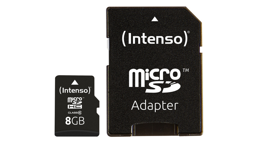 Class  günstig Kaufen-Intenso microSDHC-Karte, Class 10, mit SD-Adapter, 25 MB/s, 8 GB. Intenso microSDHC-Karte, Class 10, mit SD-Adapter, 25 MB/s, 8 GB <![CDATA[Superschnelle microSD-Speicherkarte,die mit 25 MB/s Schreib- und Lesegeschwindigkeit die Anforderungen an die Klass