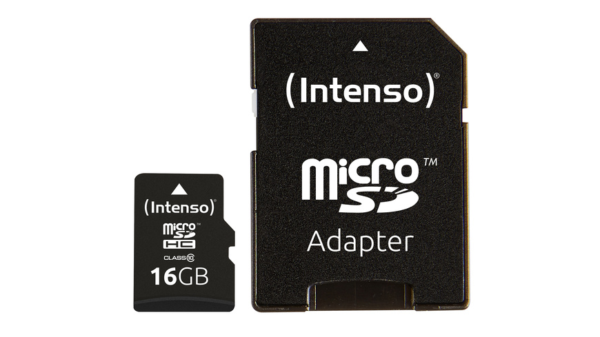 class  günstig Kaufen-Intenso microSDHC-Karte, Class 10, mit SD-Adapter, 25 MB/s, 16 GB. Intenso microSDHC-Karte, Class 10, mit SD-Adapter, 25 MB/s, 16 GB <![CDATA[Superschnelle microSD-Speicherkarte,die mit 25 MB/s Schreib- und Lesegeschwindigkeit die Anforderungen an die Kla