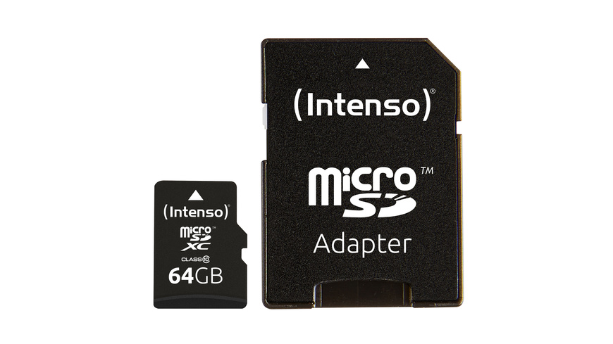 CLASS   günstig Kaufen-Intenso microSDXC-Karte, Class 10, mit SD-Adapter, 25 MB/s, 64 GB. Intenso microSDXC-Karte, Class 10, mit SD-Adapter, 25 MB/s, 64 GB <![CDATA[Superschnelle microSDXC-Speicherkarte,die mit 25 MB/s Schreib- und Lesegeschwindigkeit die Anforderungen an die K