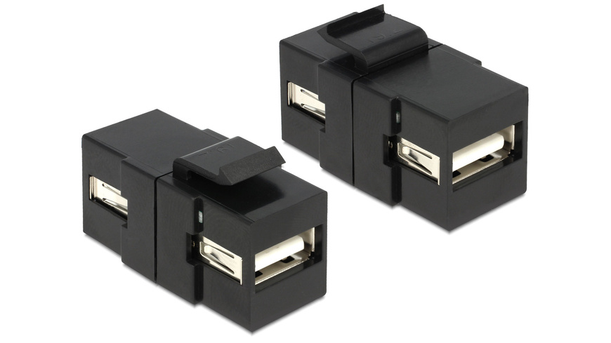 Delock Keystone USB 2.0 A-Buchse > USB 2.0 A-Buchse, schwarz