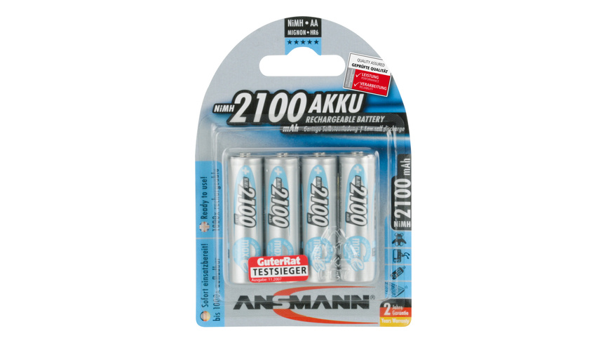 Ansmann NiMH Akku maxE, ready2use Mignon AA 2100mAh, R6 4er-Pack