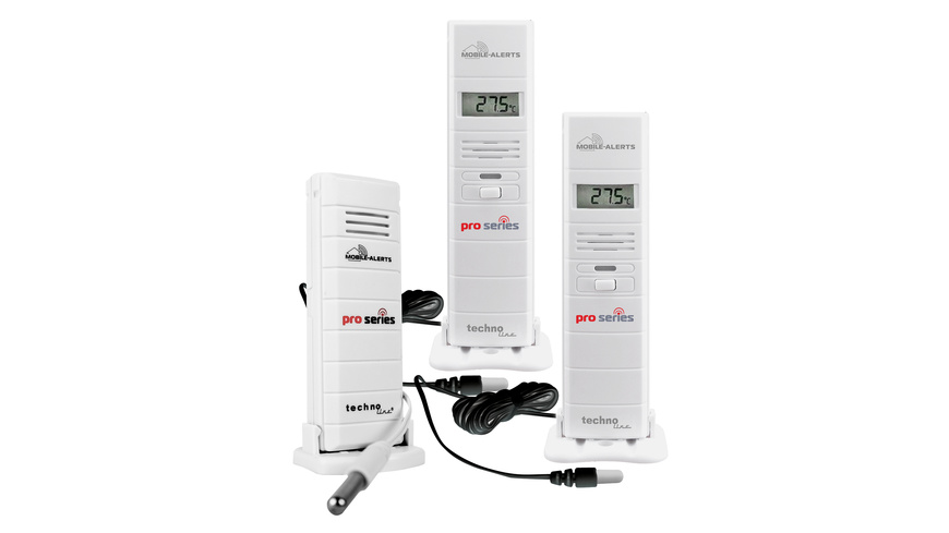 tu te  günstig Kaufen-Mobile Alerts PRO-Sensoren-Spar-Set: 2 Sensor MA10320PRO, 1 Temperatursensor MA10120PRO. Mobile Alerts PRO-Sensoren-Spar-Set: 2 Sensor MA10320PRO, 1 Temperatursensor MA10120PRO <![CDATA[Das Spar-Set erweitert das Mobile-Alerts-System um 2 Thermo-/Hygrosen