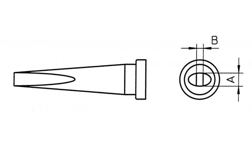 Weller Ersatzlötspitze LT L, meißelförmig, Spitze 2,0 mm breit