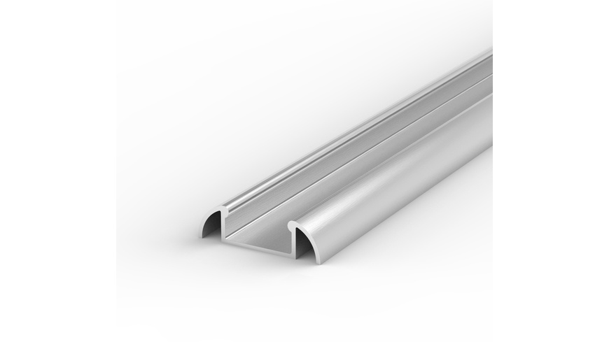1-m-Aluminiumprofil P2-1 für LED-Streifen bis 12 mm Breite, mit matter Abdeckung, inkl. Endkappen