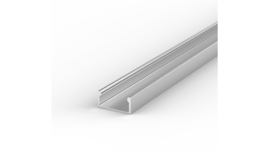 1-m-Aluminiumprofil P4-1 für LED-Streifen bis 12 mm Breite, mit matter Abdeckung, inkl. Endkappen
