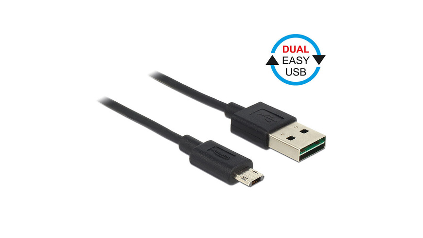 Kabel Delock günstig Kaufen-Delock USB 2.0 EASY-Kabel, USB-Stecker (Typ A) auf Micro-USB-Stecker (Typ B) (EASY), schwarz, 0,5 m. Delock USB 2.0 EASY-Kabel, USB-Stecker (Typ A) auf Micro-USB-Stecker (Typ B) (EASY), schwarz, 0,5 m <![CDATA[Easy-USB-Stecker können Sie in beiden Richtu