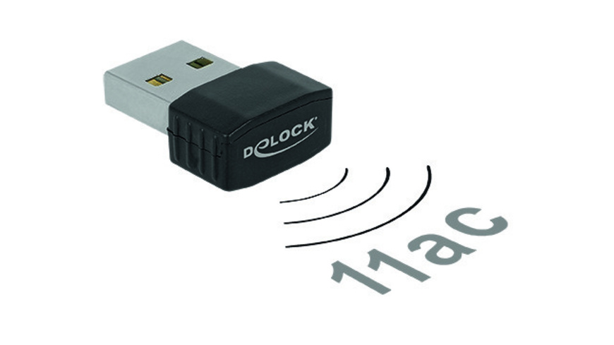 Delock Adapter günstig Kaufen-Delock Nano-WLAN-USB-Stick Dualband 2,4/5 GHz, WLAN AC 433, USB 2.0. Delock Nano-WLAN-USB-Stick Dualband 2,4/5 GHz, WLAN AC 433, USB 2.0 <![CDATA[Der kompakte Adapter rüstet Ihren Windows- Computer auf das schnelle 802.11ac-Dualband-Drahtlosnetzwerk um. 