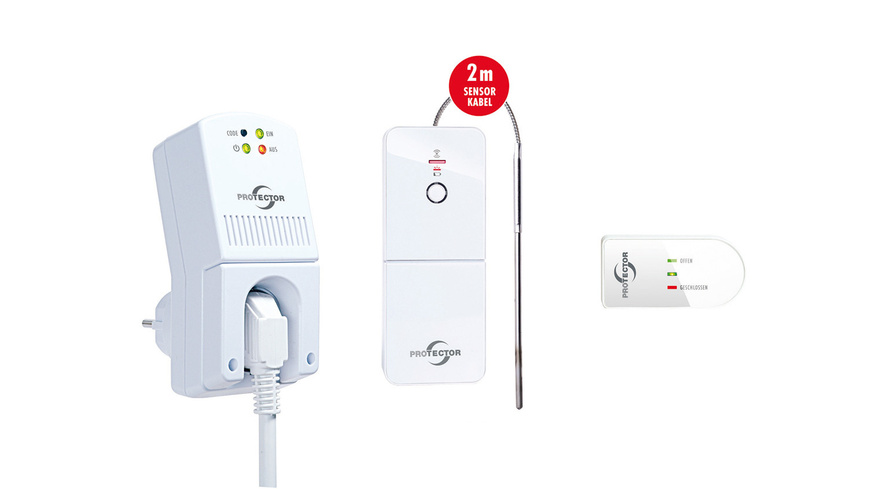 Funk Abluftsteuerung günstig Kaufen-PROTECTOR AS-5030 Funk-Thermo-Abluftsteuerung mit Fenstersensor und Thermosensor, max. 1800 W. PROTECTOR AS-5030 Funk-Thermo-Abluftsteuerung mit Fenstersensor und Thermosensor, max. 1800 W <![CDATA[Überlassen Sie das beim Betrieb von Brennstellen mit foss