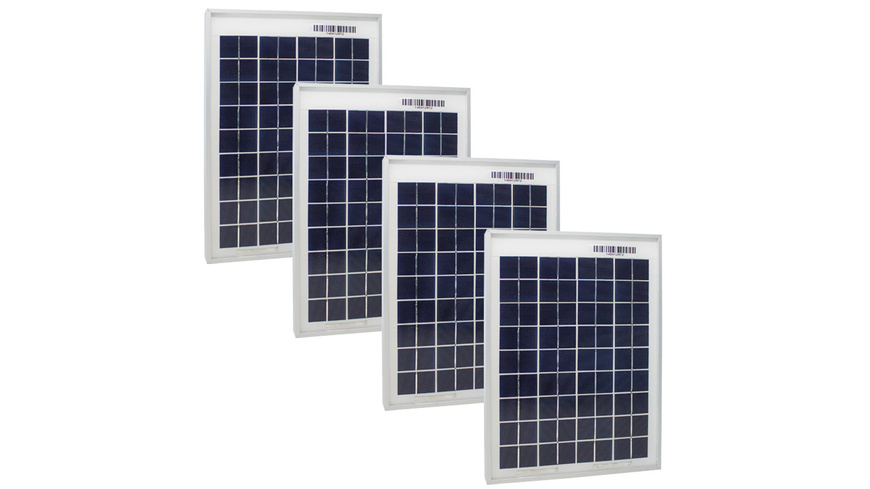 Phaesun Polykristalline 4er-Spar-Set Solarmodul Sun Plus 10, 12 V, 10 W