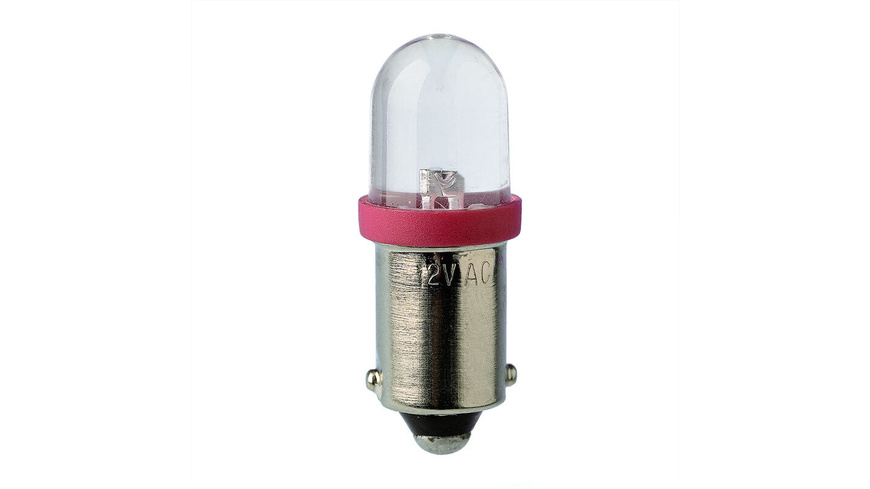 Barthelme LED-Lampe BA9s mit Brückengleichrichter, superhell, 10 x 28 mm, 24 V, ultragrün
