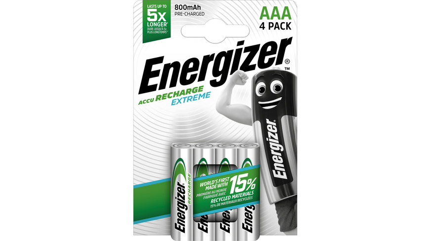 Energizer NiMH-Akku Extreme, Micro 800 mAh, vorgeladen 4er-Pack