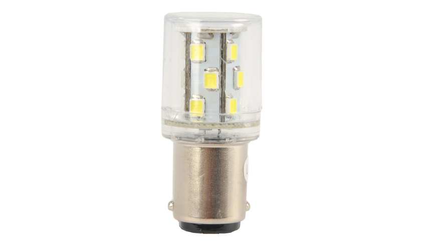 Barthelme LED 360° Rundumleuchte mit 15 LEDs, Ba15d, 24VAC/DC, 20x45mm, gelb, typ. 18lm