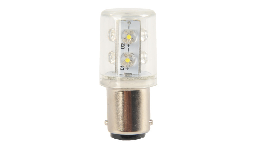 Barthelme LED 360° Rundumleuchte mit 6 LEDs, Ba15d, 24VAC/DC, 20x45mm, gelb, typ. 10lm