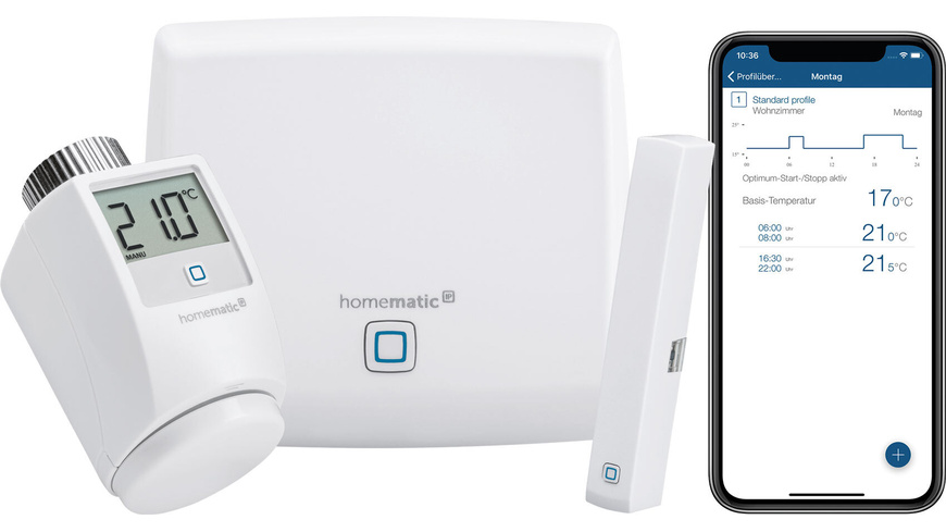 Homematic IP Starter Set Raumklima mit Access Point, Heizkörperthermostat und Fenster-/Türkontakt