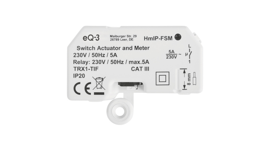 Homematic IP Smart Home Schalt-Mess-Aktor – Unterputz, HmIP-FSM