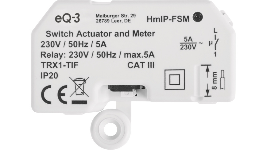 Homematic IP Smart Home Schalt-Mess-Aktor – Unterputz, HmIP-FSM