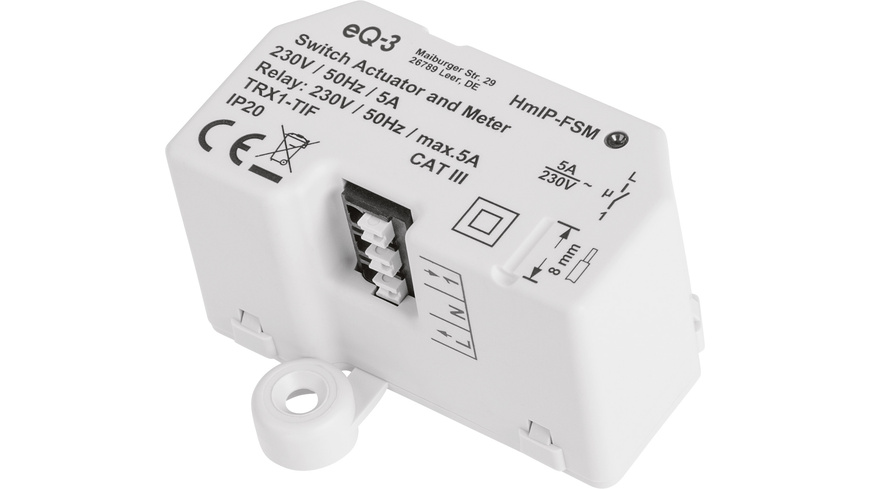Homematic IP Smart Home Schalt-Mess-Aktor – Unterputz, HmIP-FSM