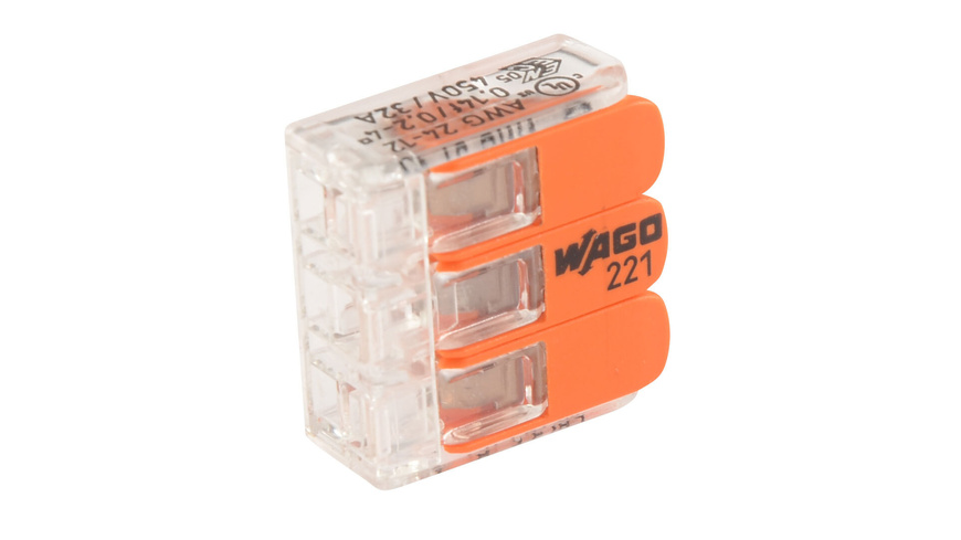 Wago 221-413 COMPACT Verbindungsklemme 3 x 4 mm², 50 Stück