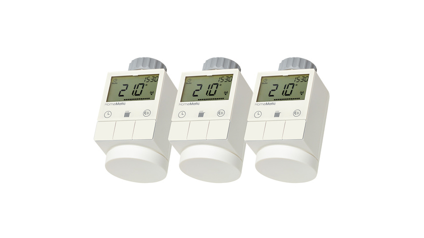 Homematic 3er-Set Funk-Heizkörperthermostat HM-CC-RT-DN für Smart Home / Hausautomation