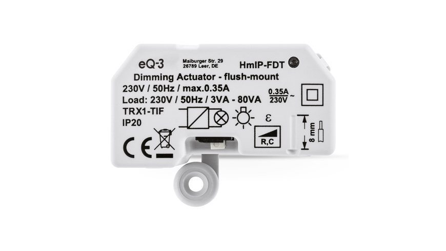 Homematic IP Smart Home Dimmaktor Unterputz – Phasenabschnitt, HmIP-FDT