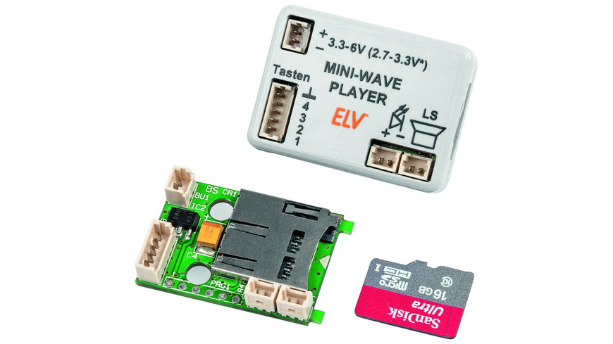 Code Mini günstig Kaufen-ELV Bausatz Mini Wave Player MWP2. ELV Bausatz Mini Wave Player MWP2 <![CDATA[Der preiswerte Stand-alone-Soundplayer kann direkt,ohne teuren Encoder-Chip,WAV-/RIFF-Dateien von einer microSD-Speicherkarte unter verschiedenen Modi abspielen und enthält zus